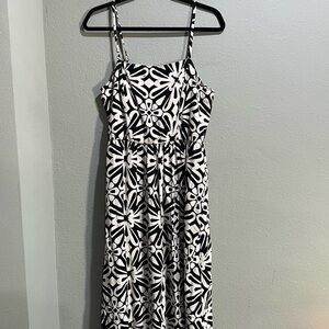 Black & White Floral Maxi Dress